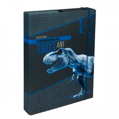 Teczka a4 na dokumenty, zamykana na gumkę, 4 cm, dinozaury