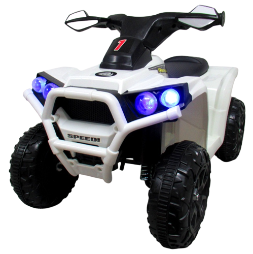 Quad J8 biały na akumulator, quady dla dzieci muzyka światła