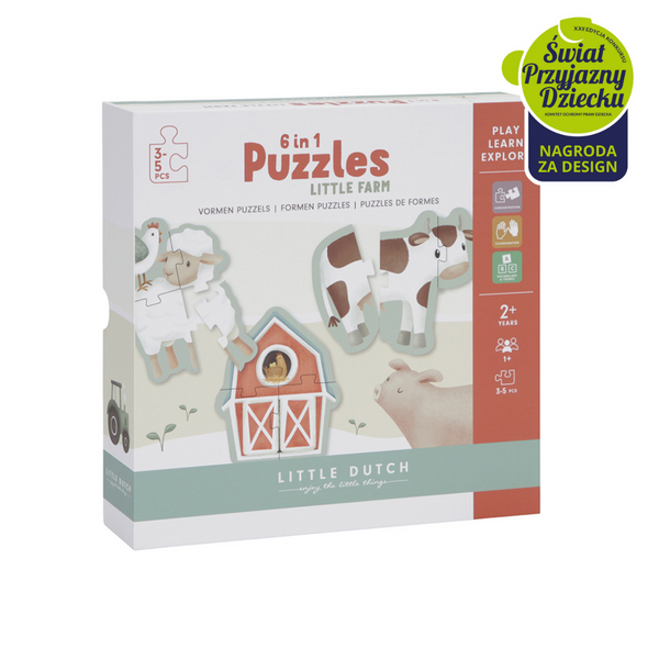 Little Dutch Puzzle 6 elementów Little Farm FSC LD7148