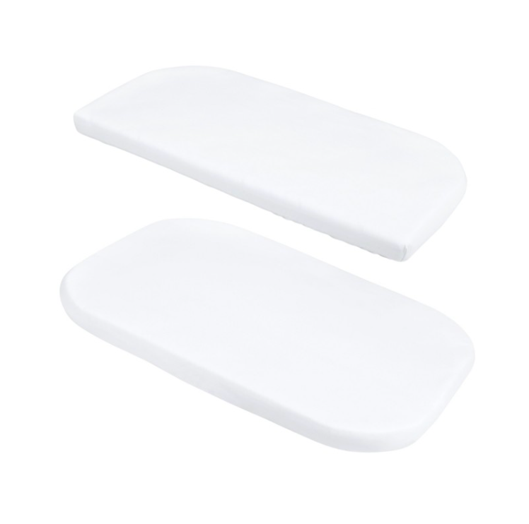 WALDIN Zestaw białych, bawełnianych prześcieradeł do łóżeczka i dostawki 5w1