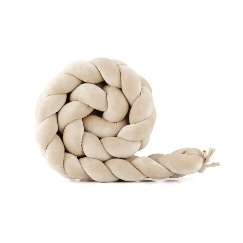 WALDIN Welurowy Warkocz Do Łóżeczka 210 cm Beż