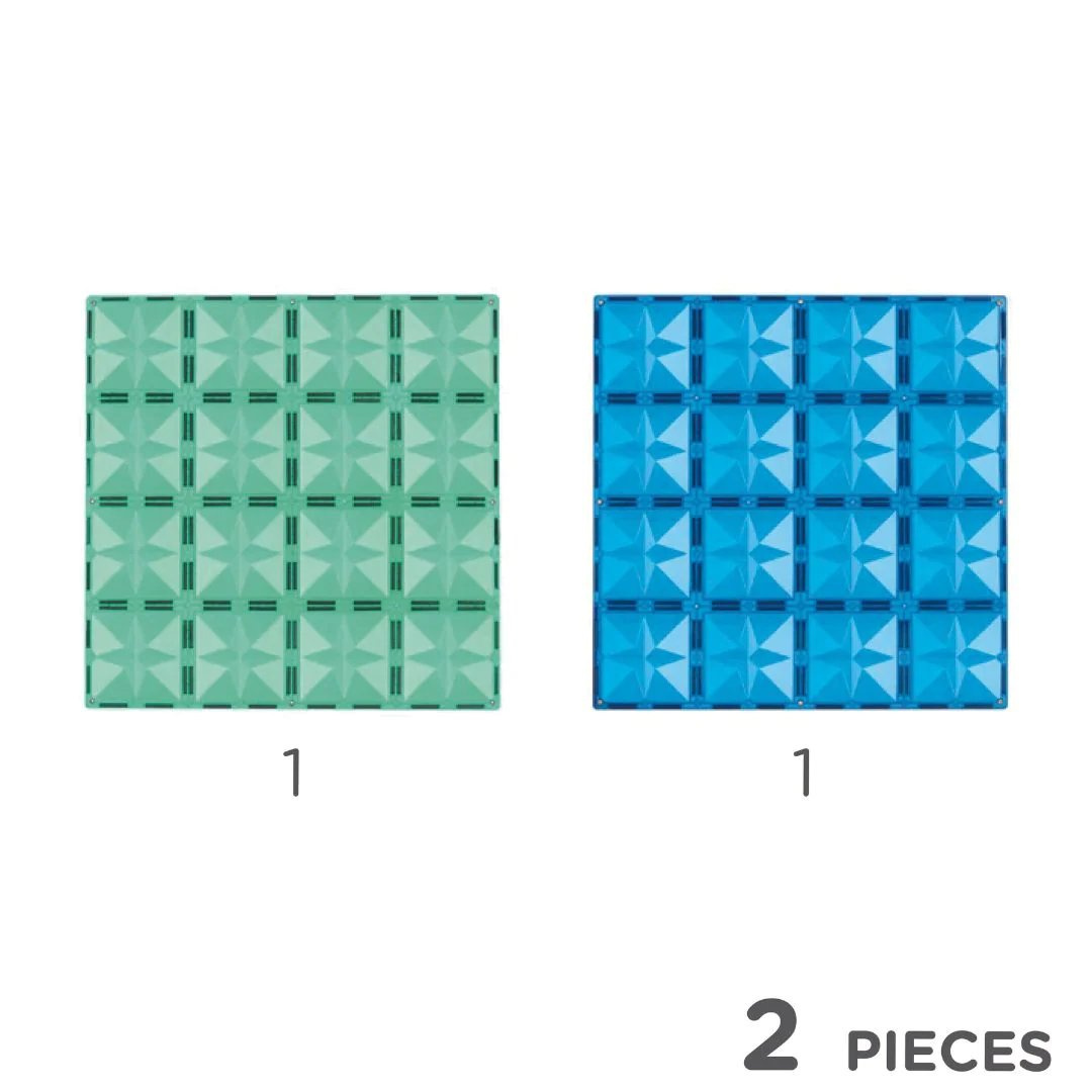 Cleverclixx - Klocki magnetyczne Big Plates Blue Green - 2 el. - obrazek 2