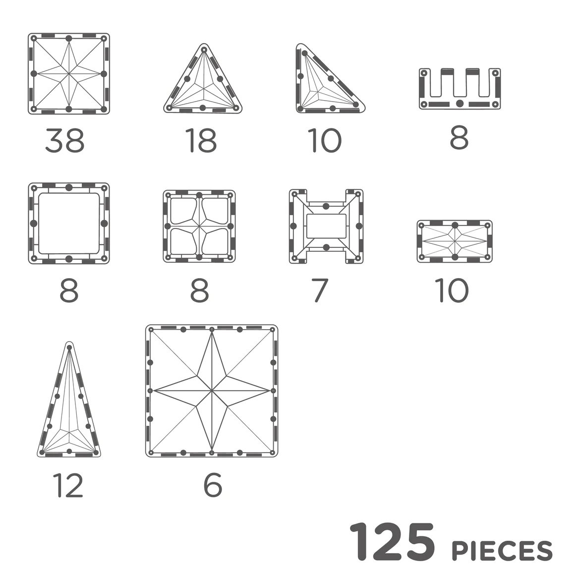 Cleverclixx - Klocki magnetyczne Large Creative Pack Pastel - 125 el. - obrazek 7