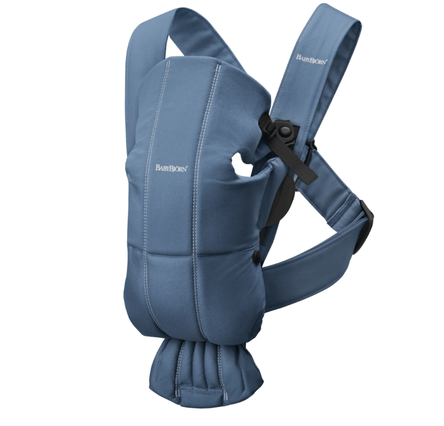 BABYBJORN MINI Woven – nosidełko, Niebieski / Vintage Indigo