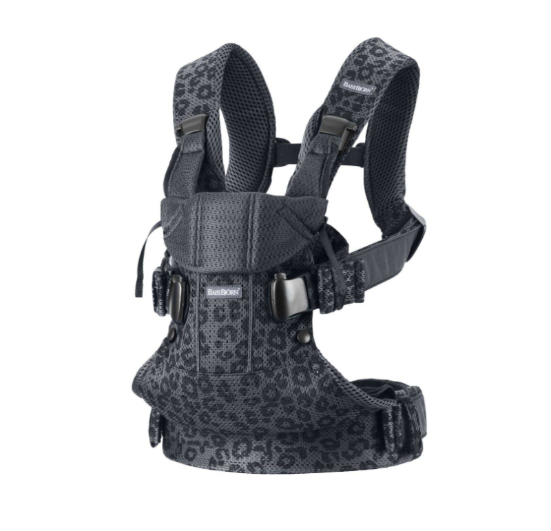 BABYBJORN ONE AIR 3D MESH - nosidełko, Antracyt/Leopard
