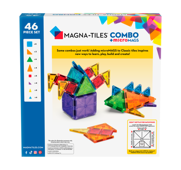 MAGNA-TILES® Klocki Magnetyczne COMBO microMAGS 46 el. - obrazek 2