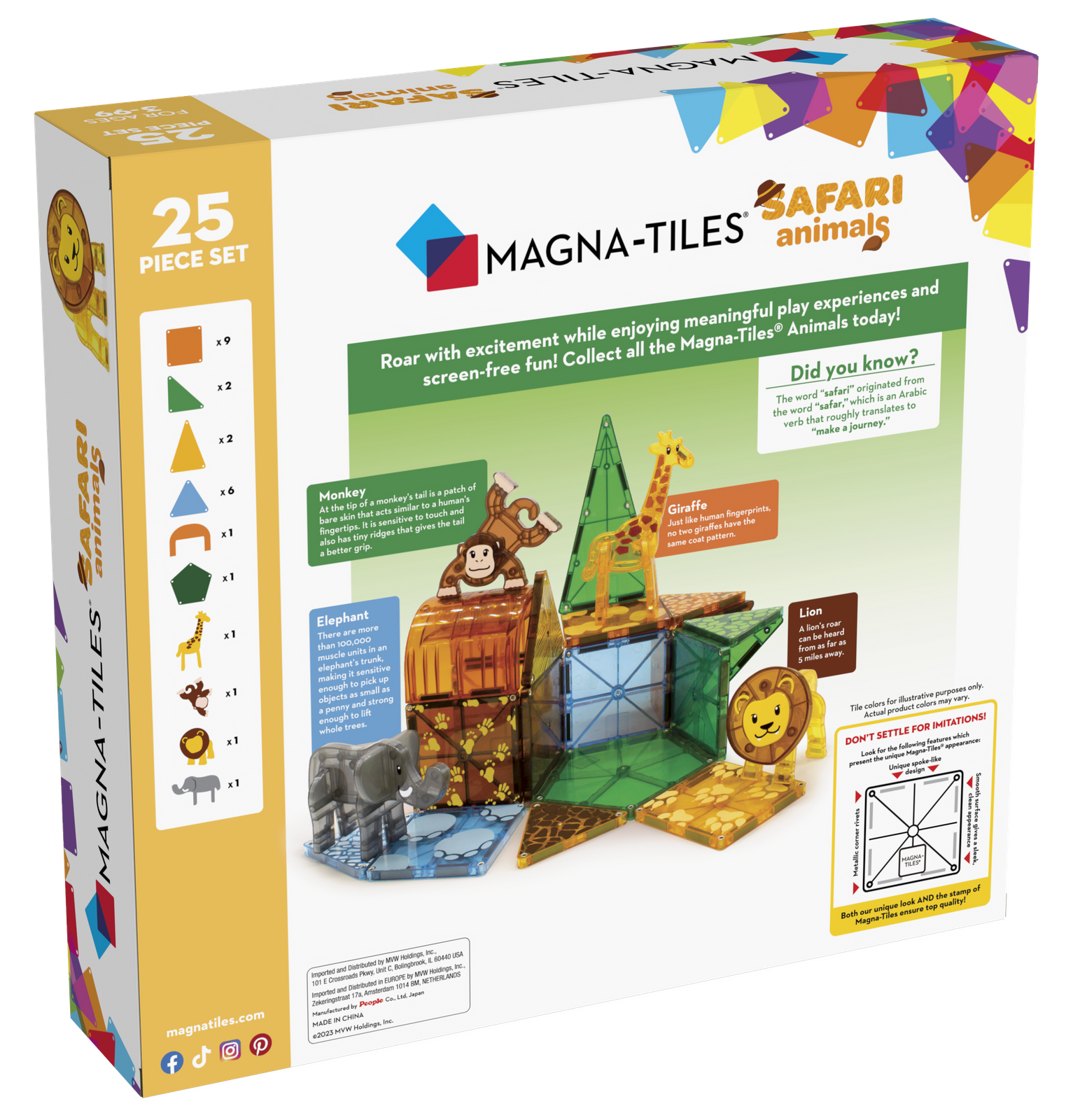 MAGNA-TILES® Klocki Magnetyczne Safari Animals 25 el. - obrazek 4