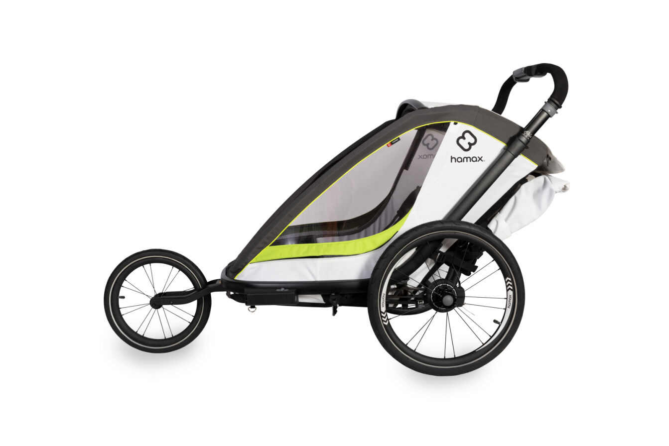 Hamax BREEZE ONE - Przyczepka rowerowa pojedyncza/wózek do biegania - White/green