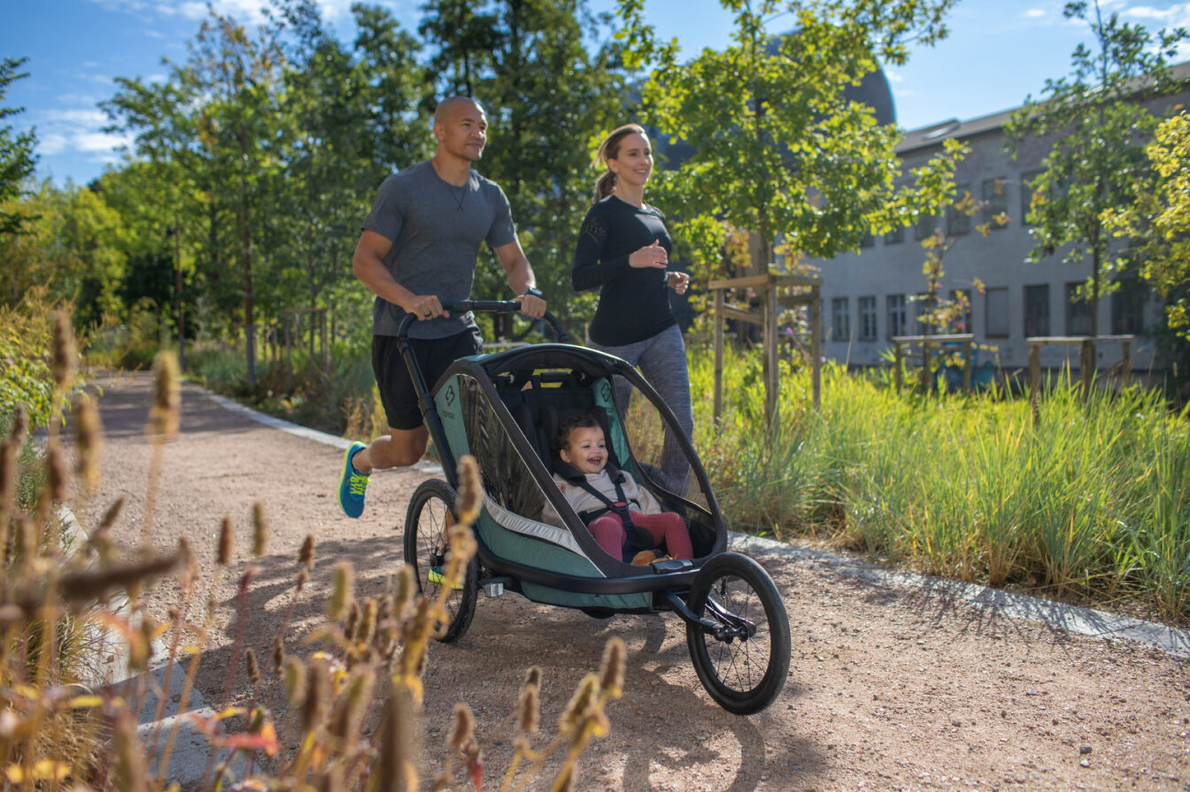 Hamax COCOON - Przyczepka rowerowa podwójna/wózek do biegania - Green/black - obrazek 6