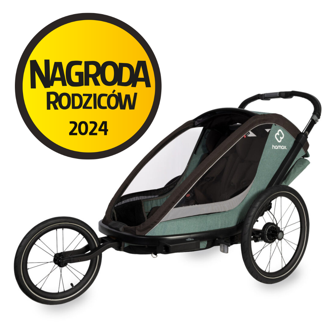Hamax COCOON - Przyczepka rowerowa podwójna/wózek do biegania - Green/black