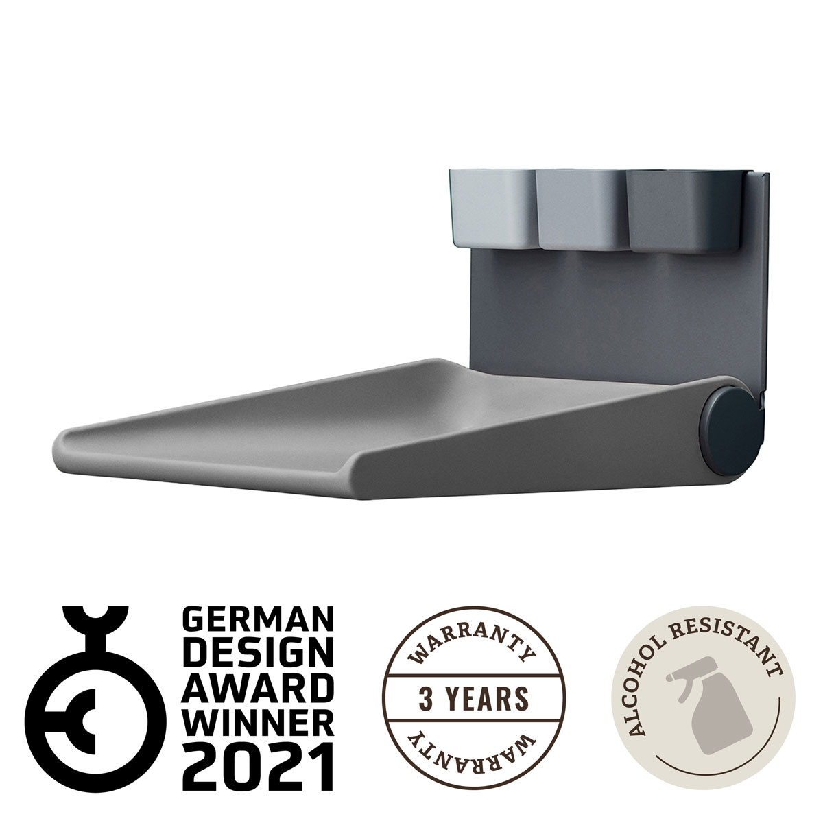 LEANDER WALLY™ - Przewijak montowany na ścianie, DUSTY GREY - obrazek 3