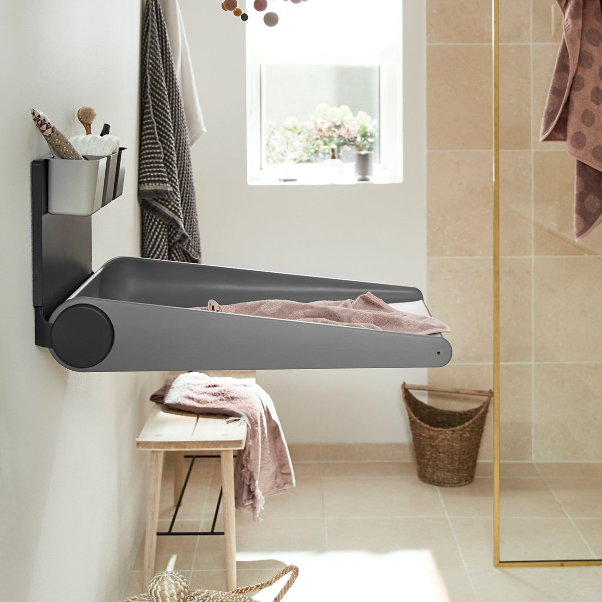 LEANDER WALLY™ - Przewijak montowany na ścianie, DUSTY GREY - obrazek 4