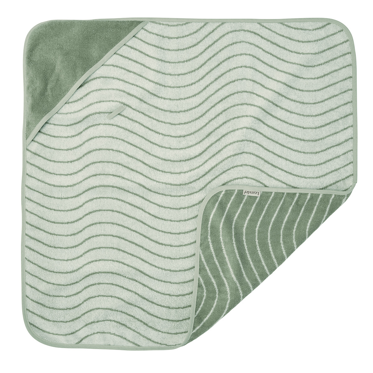 LEANDER - ręcznik z kapturem, Woodland, Sage green - obrazek 2