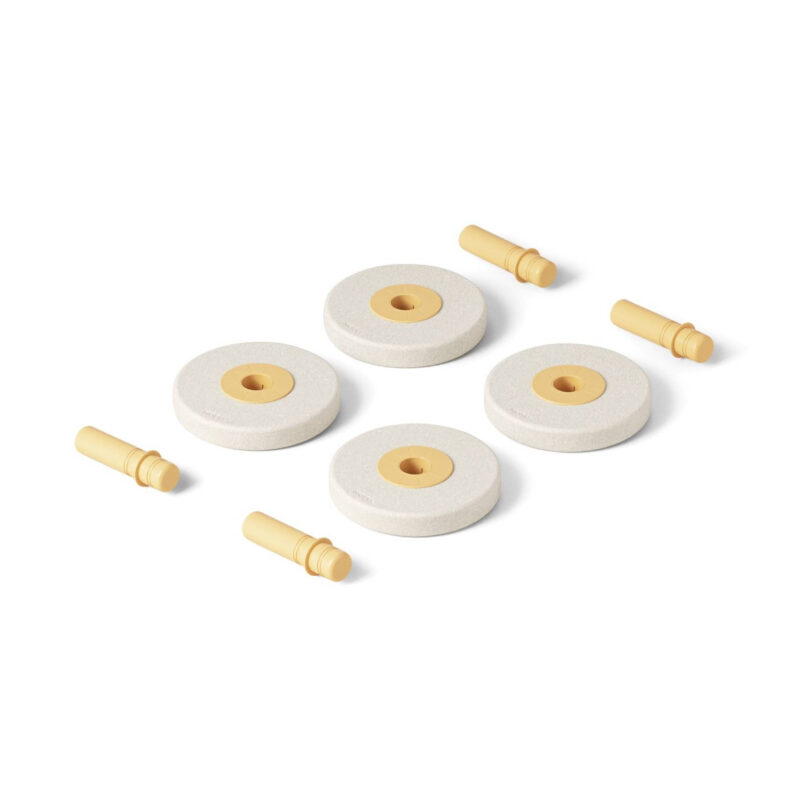 MODU - zestaw 4 piankowych kół, Sand Grey / Honey Yellow