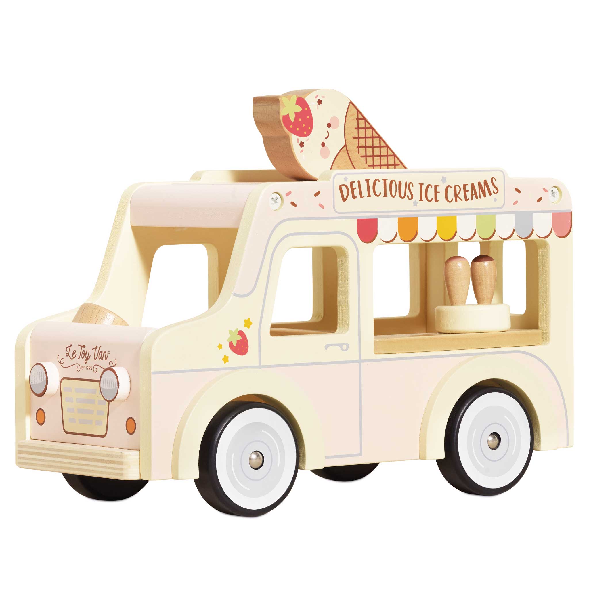 Drewniany samochód retro lodziarnia Dolly, zabawka dla dzieci, Le Toy Van