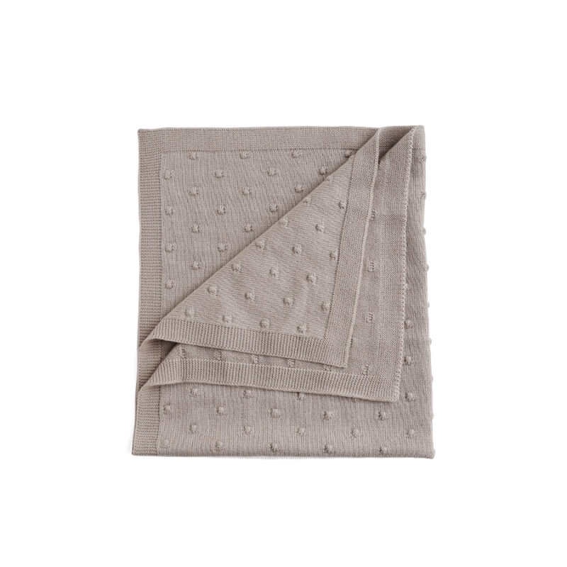 Wełniany kocyk dla niemowląt Popcorn piaskowy kocyki dla dzieci ooh noo