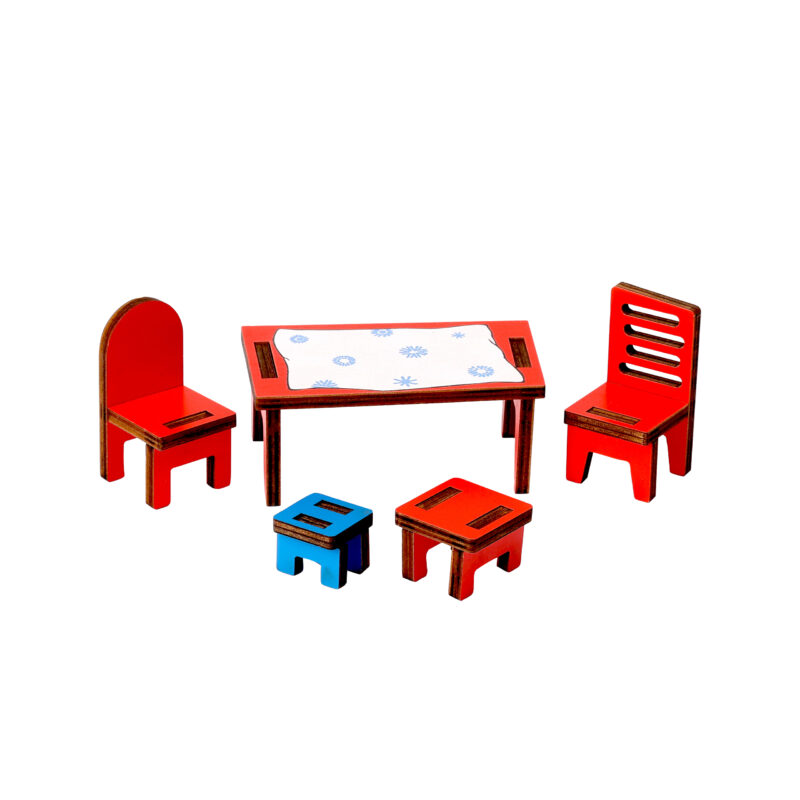 Meble do domku dla lalek jadalnia Pippi Langstrumpf, zestaw dla dzieci