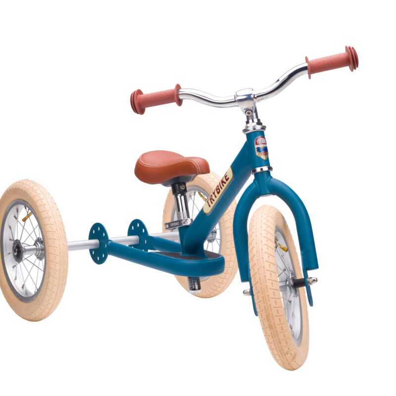 Pierwszy rowerek trójkołowy dziecięcy biegowy 2w1 niebieski balans Trybike