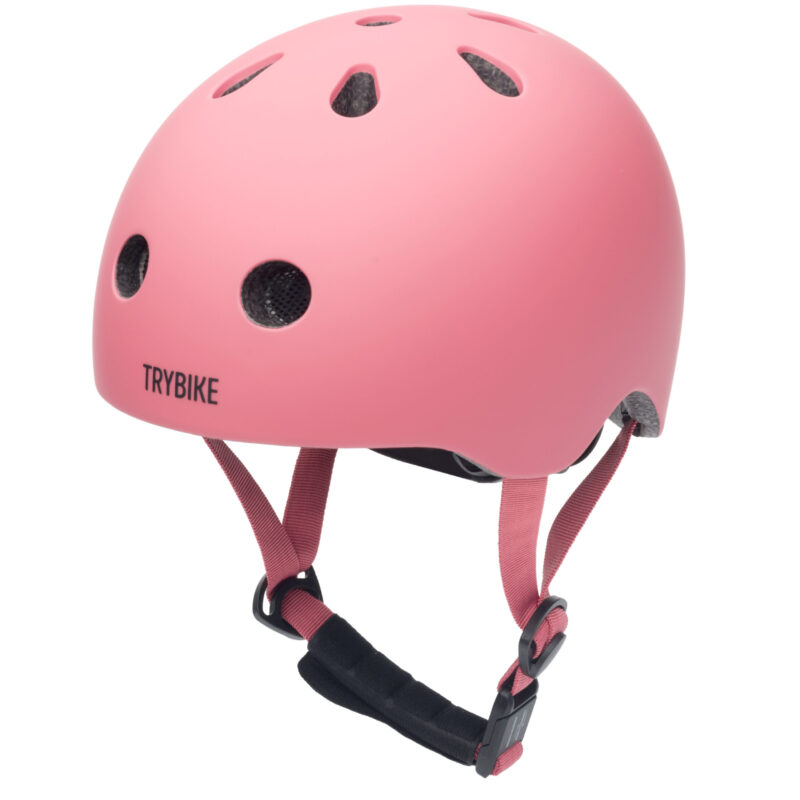 Kask dziecięcy na rower rolki deskorolkę hulajnogę różowy XS Trybike