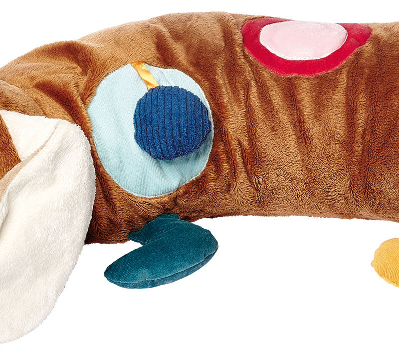 Zabawka rozwojowa poduszka Piesek XXL 80cm szeleścik grzechotka sigikid