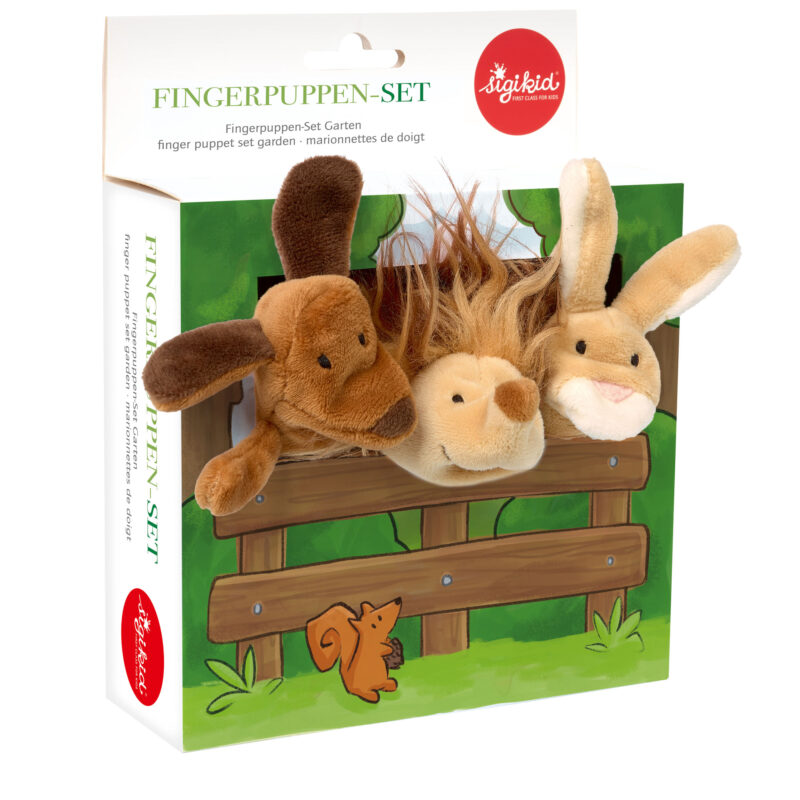 Zestaw pluszowych pacynek na palce piesek króliczek jeż zabawka sigikid