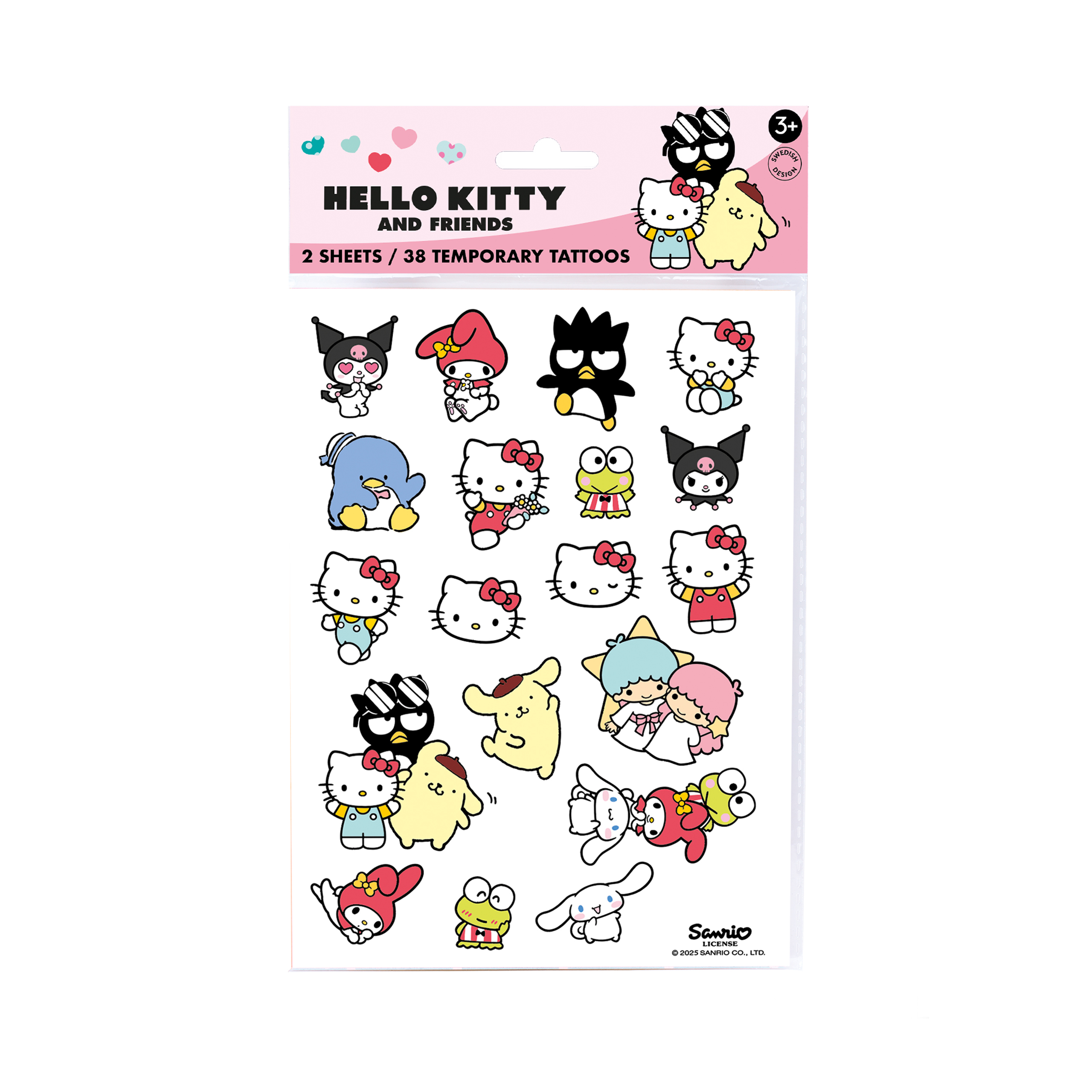 Zmywalne dziecięce tatuaże, zestaw 38 sztuk zabawka dla dzieci Hello Kitty