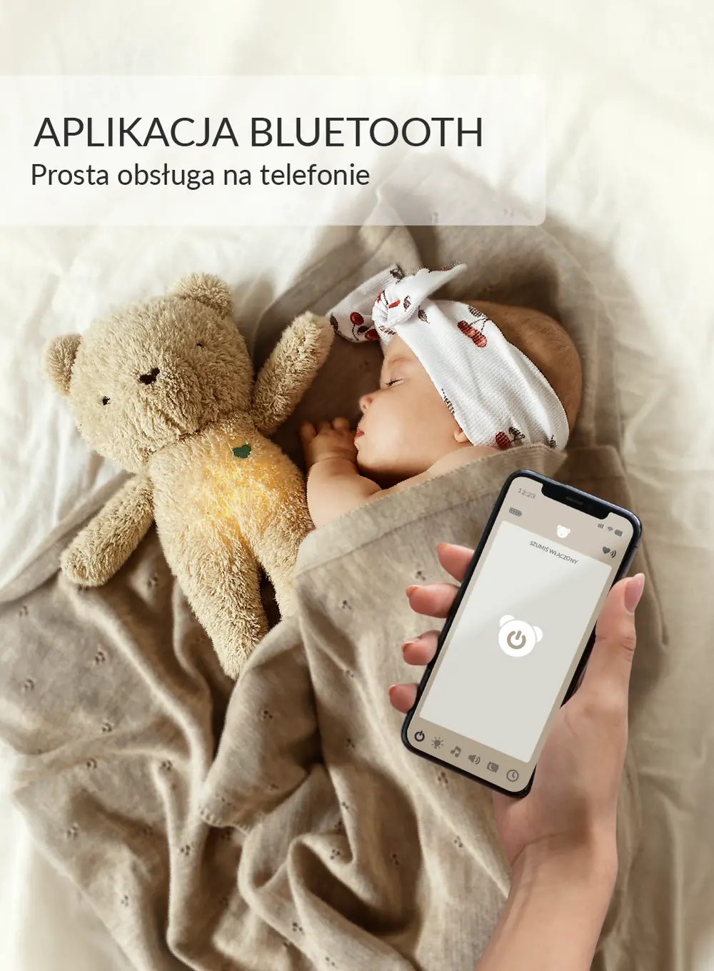 MISIEK SZUMISIE 7W1 APP BEŻOWY Miś Szumiś lampka timer Z APLIKACJĄ - obrazek 2
