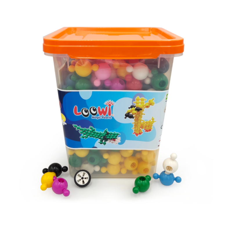 Klocki konstrukcyjne Loowi Zwierzęta kulki 308 elementów 4+