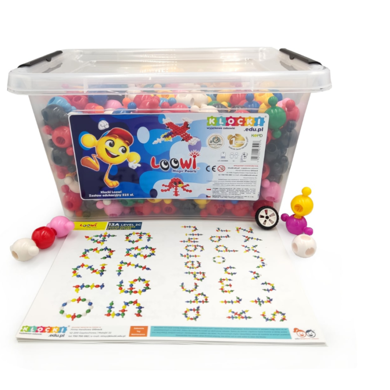 Klocki konstrukcyjne Loowi kulki zestaw edukacyjny 525 elementów 4+