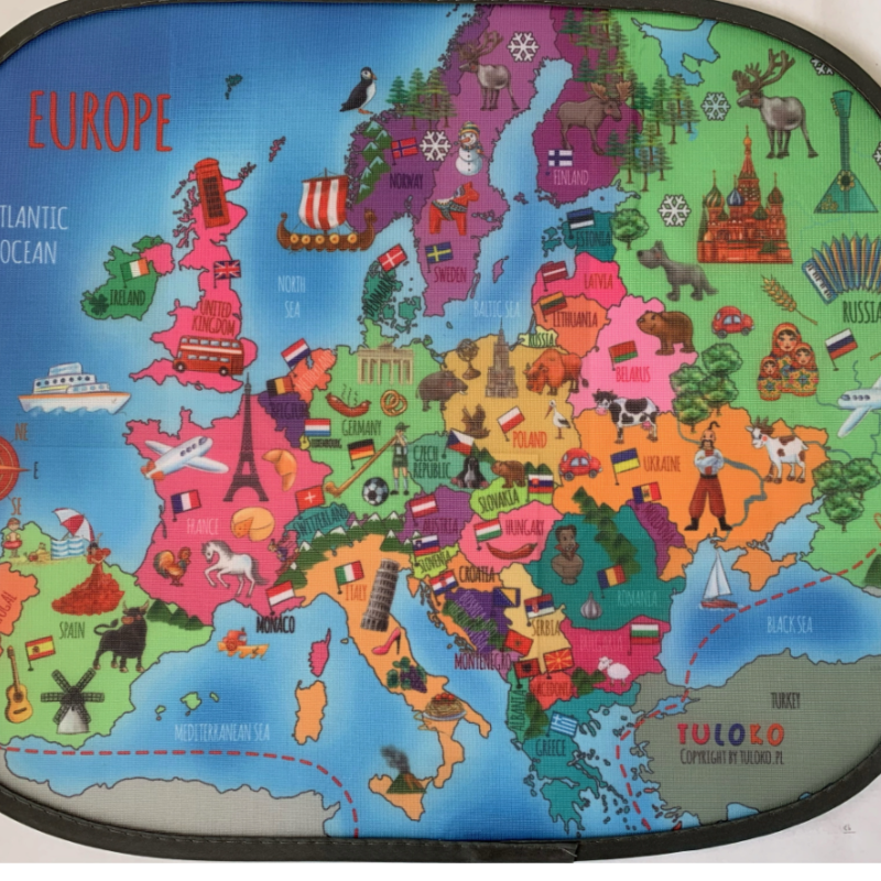 Tuloko OSŁONKA PODRÓŻNIKA / elektrostatyczna / z mapą Europy 1 szt.