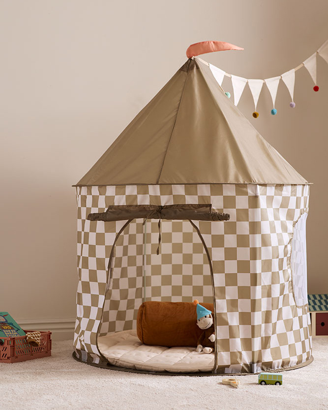 Kid's Concept - Namiot do zabawy w kratę, khaki - obrazek 2