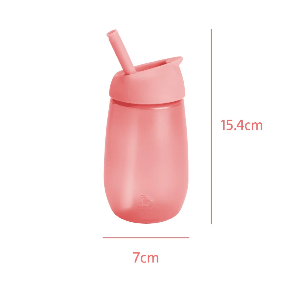 Munchkin Kubek niekapek z otwieraną słomką, różowy, 296 ml - obrazek 3