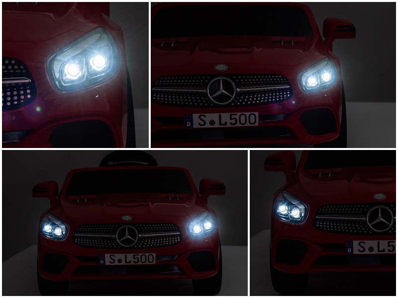 Mercedes SL500 czerwony Piankowe Koła Eva, miękki fotelik Licencja Akumulator litowo-jonowy - obrazek 3