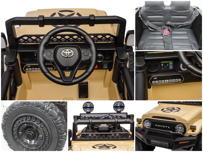 Toyota FJ Cruiser khaki, 4x4 miękki fotelik pilot Licencja AKumulator litowo-jonowy - obrazek 4