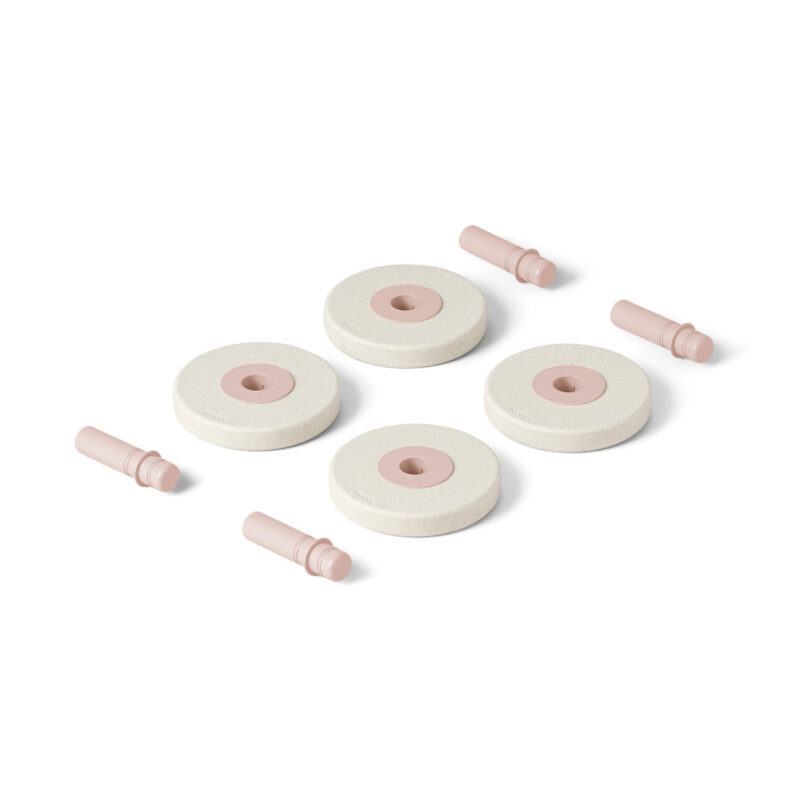 MODU - zestaw 4 piankowych kół, Sand Grey / Soft Rose