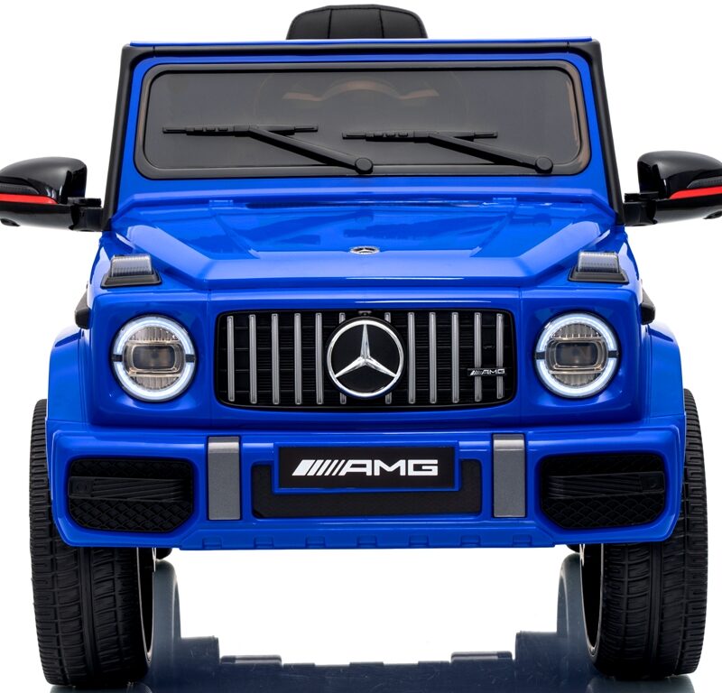 Mercedes AMG G63 4x4 Niebieski Piankowe koła Eva, miękki fotelik Licencja LION