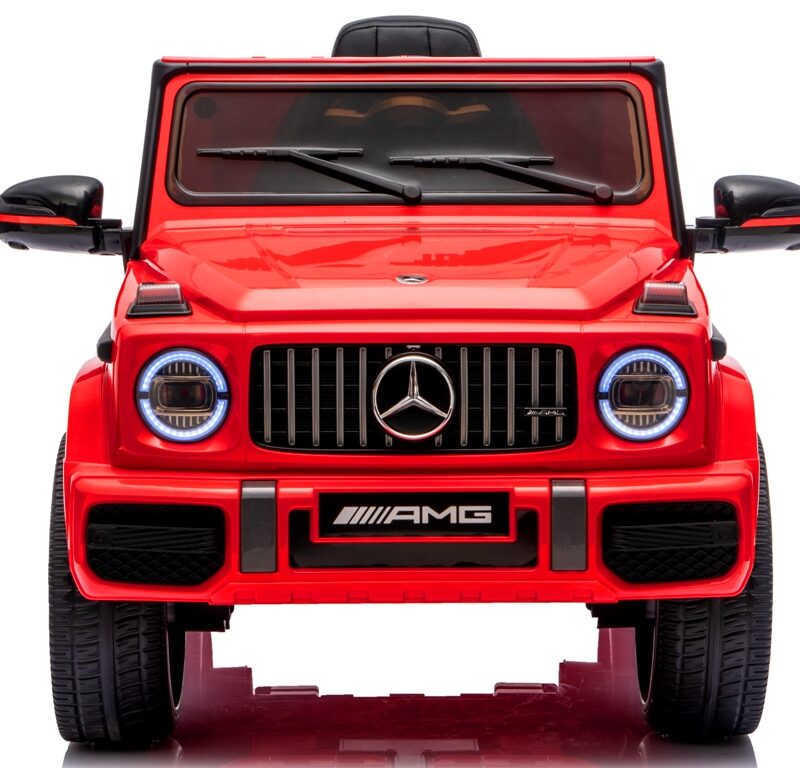 Mercedes AMG G63 4x4 czerwony Piankowe koła Eva, miękki fotelik Licencja LION