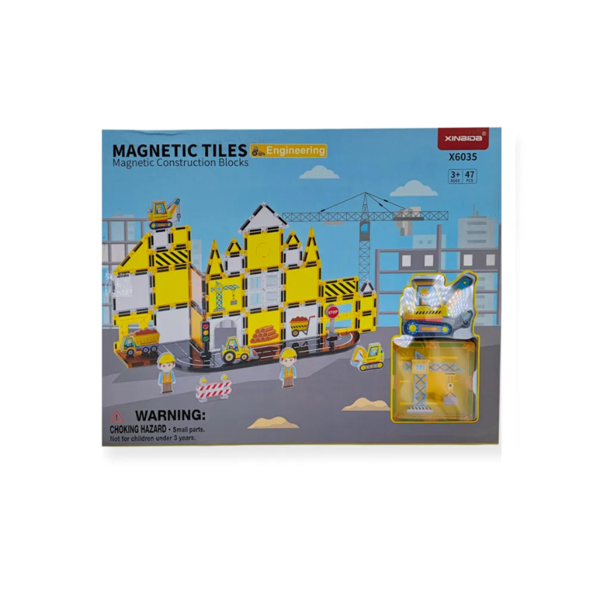 Klocki magnetyczne plac budowy 47 elementów – 3+ - obrazek 4