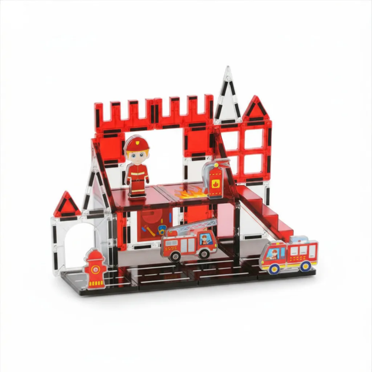 Klocki magnetyczne straż pożarna 32 el. – Magnetic Tiles 3+ - obrazek 3