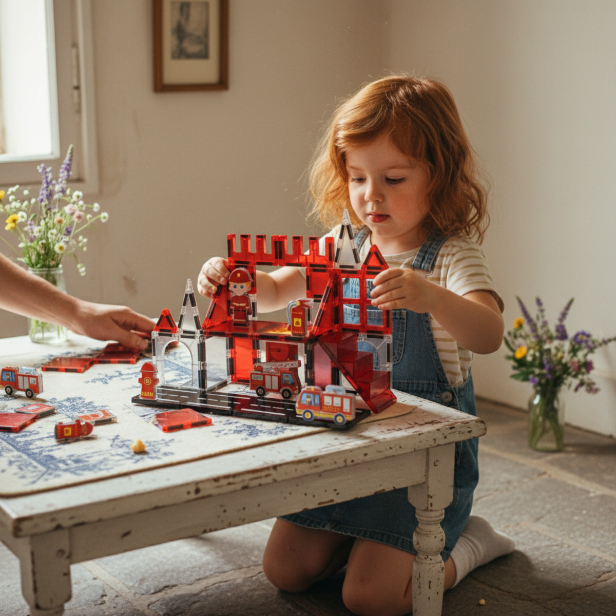 Klocki magnetyczne straż pożarna 32 el. – Magnetic Tiles 3+ - obrazek 2