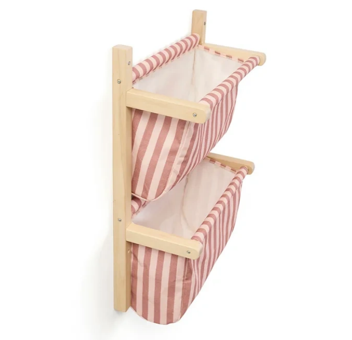 KID'S CONCEPT - półka ścienna materiałowa w paski, clay pink