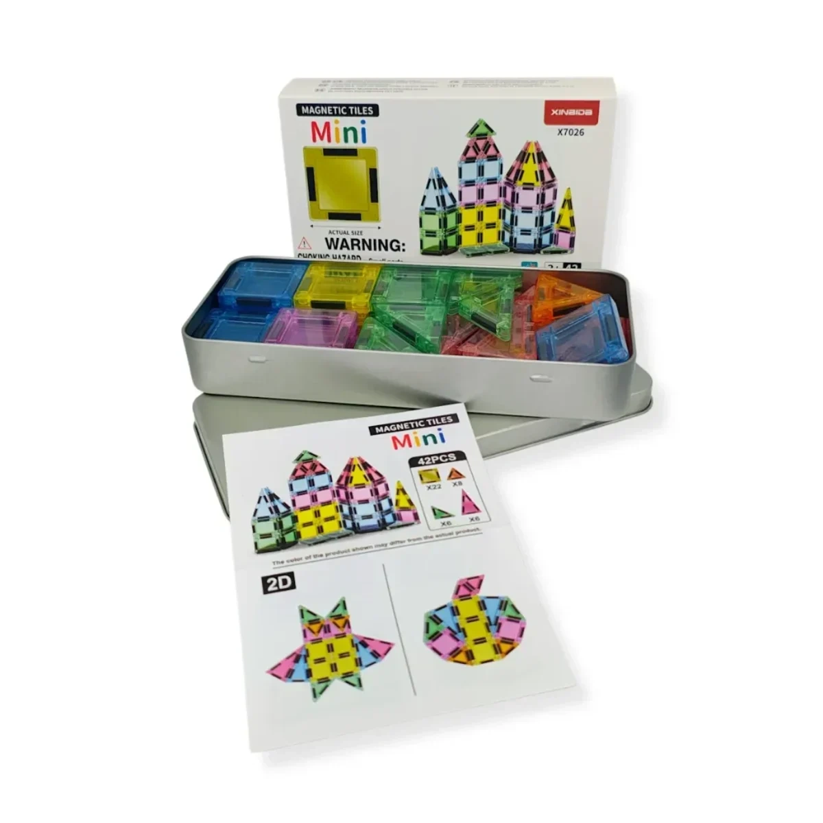 Klocki magnetyczne Mini 30 el. w puszce – Magnetic Mini Tiles 3+ - obrazek 4