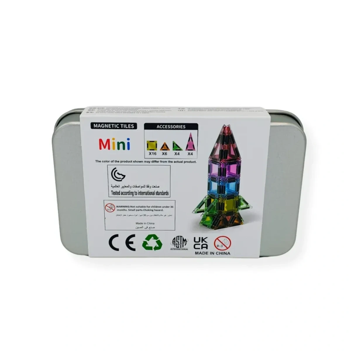 Klocki magnetyczne Mini 30 el. w puszce – Magnetic Mini Tiles 3+ - obrazek 6