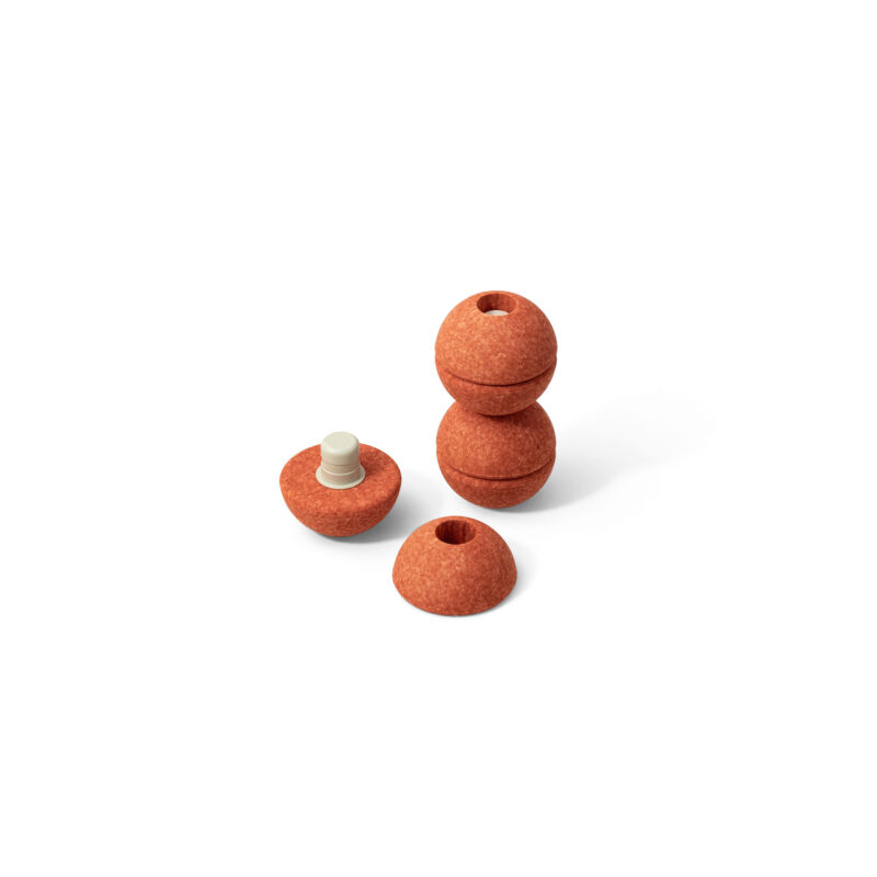 MODU - Foam Balls zestaw 3 piłek piankowych, burnt orange / dusty green