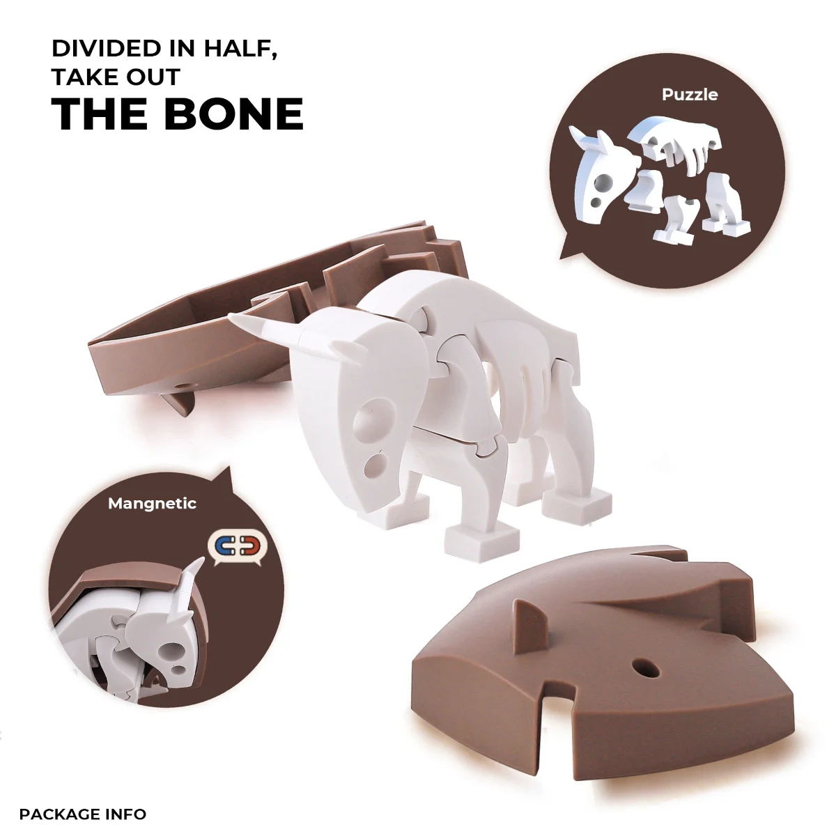Figurki magnetyczne 3D Half Toys - Rodzina safari Impala i Gnu - obrazek 6