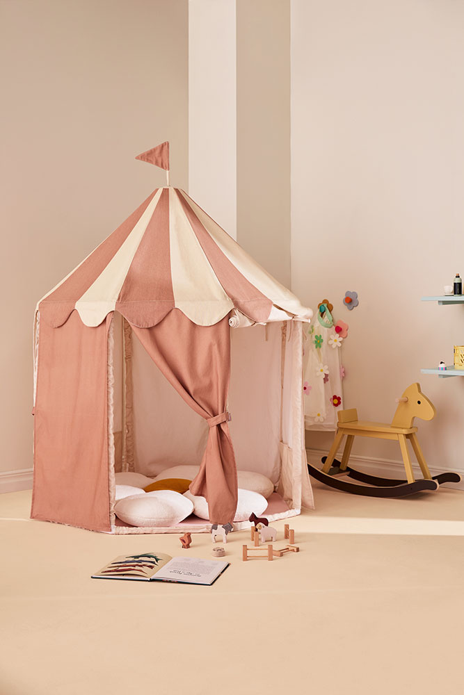 KID'S CONCEPT - namiot pawilon w paski, brązowy - obrazek 2