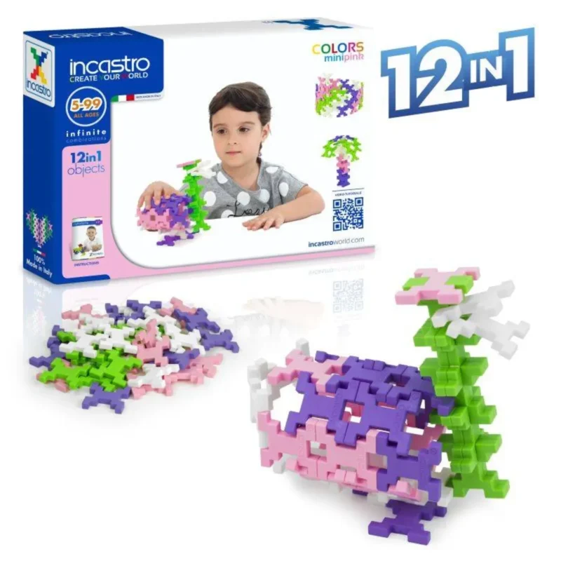 Klocki konstrukcyjne Incastro Colors Mini Pink 40 el. – 4+