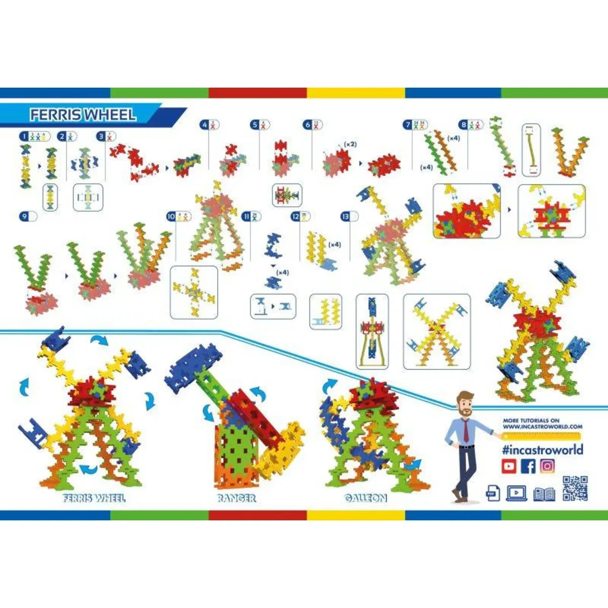 Klocki konstrukcyjne Incastro Fairground 150 el. 3w1 – 4+ - obrazek 6