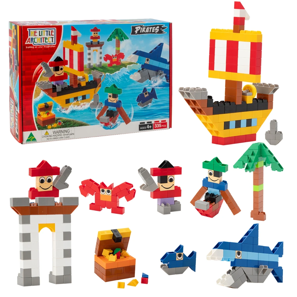 Klocki konstrukcyjne Pirates 335 el. – Little Architect 4+ - obrazek 5
