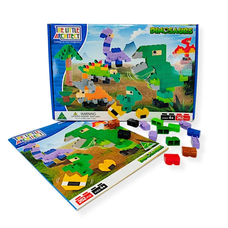 Klocki konstrukcyjne dinozaury 262 el. – Little Architect 4+